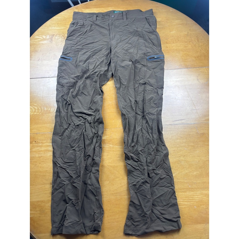 LL Bean Mens Cresta Hiking Pants 34x34 Brown Nylon Stretch Trousers 280941